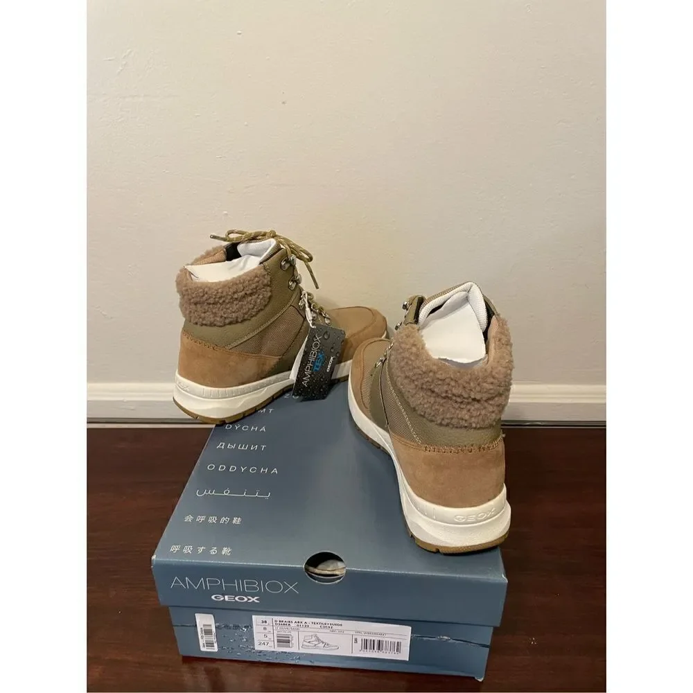 Geox Women’s Braies waterproof, breathable Faux fur hiker boot size 8, NIB